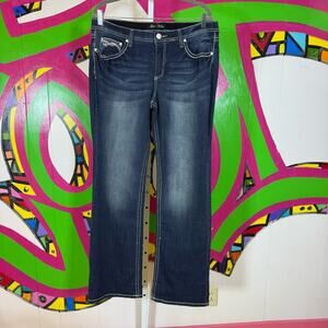 Love Indigo Blue Straight Leg Jeans Dark Wash. Size 14. In good used condition!